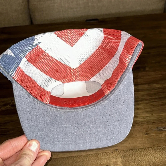 NWT Savannah Moss Co Men’s USA American Flag Patriotic Gray SnapBack cap/hat - Picture 2 of 3